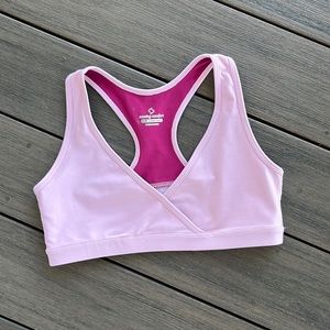 Moving Comfort Pink Sports Bra Medium Support Racerback